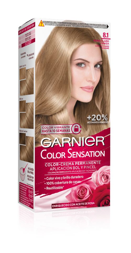 8.1 - Tinte Rubio Claro Ceniza - Sensation - Gama de productos de coloración del cabello - Conoce todas las marcas de tintes de pelo - Coloración - Garnier