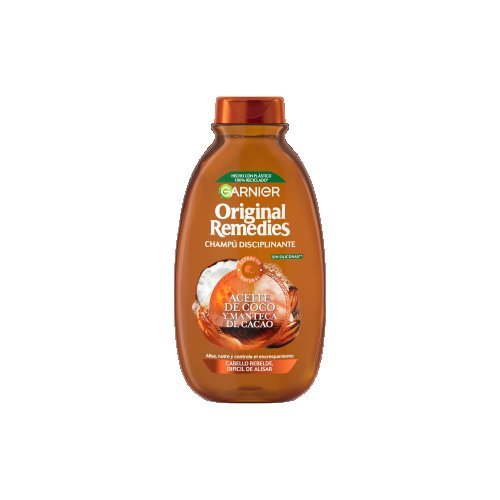 Champú alisador disciplinante de coco y Garnier
