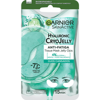 Garnier Tissue Mask Hyaluronic Cryo Jelly Antifatiga para contorno de ojos.