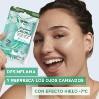 Garnier Tissue Mask Hyaluronic Cryo Jelly Antifatiga para contorno de ojos.