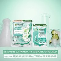 Garnier Tissue Mask Hyaluronic Cryo Jelly Antifatiga para contorno de ojos.