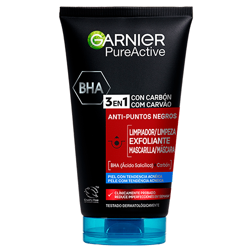 Gel Limpiador y Exfoliante Facial con Carbón 3 en 1
