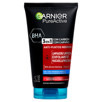 Gel Limpiador y Exfoliante Facial con Carbón 3 en 1