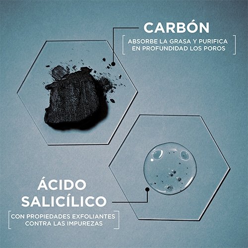 Gel Limpiador y Exfoliante Facial con Carbón 3 en 1
