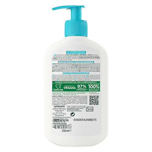 Pure Active Gel Limpiador Hidratante con Ácido Hialurónico y Arcilla Purificante
