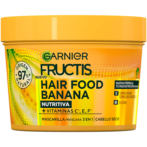 Hair Food Banana Mascarilla de plátano para el pelo 3 en 1 Garnier