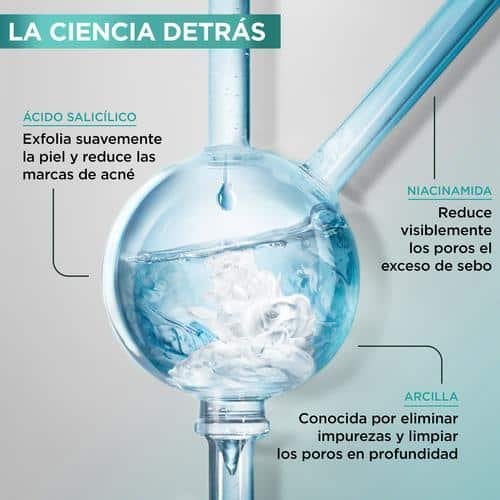 Pure active gel limpiador 3 en 1 arcilla