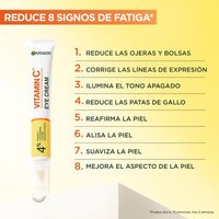 Garnier Crema Iluminadora Contorno de Ojos con Vitamina C + Niacinamida + Cafeína + Polvo de Banana