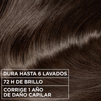 Primer plano del pelo (6 lavados, 72 h de brillo)