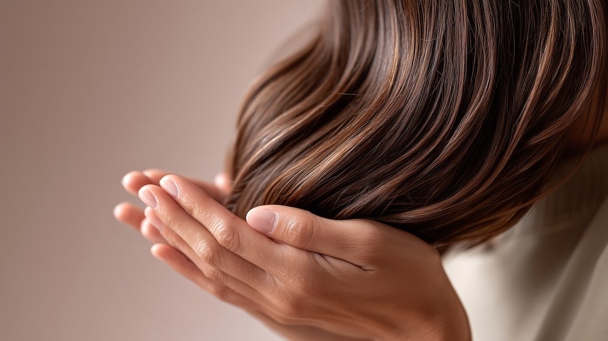 pelo moreno iluminado