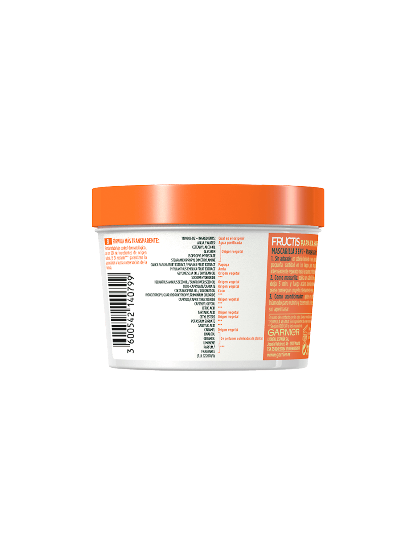 Hair Food Papaya Mascarilla de papaya para el pelo 3 en 1 Garnier