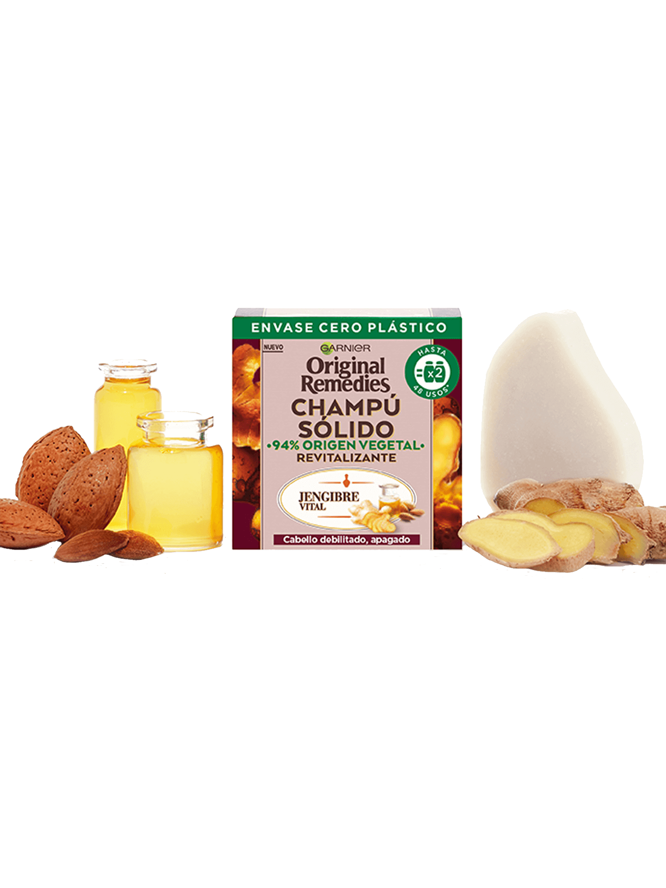Champú Sólido Jengibre Vital para cabello debilitado