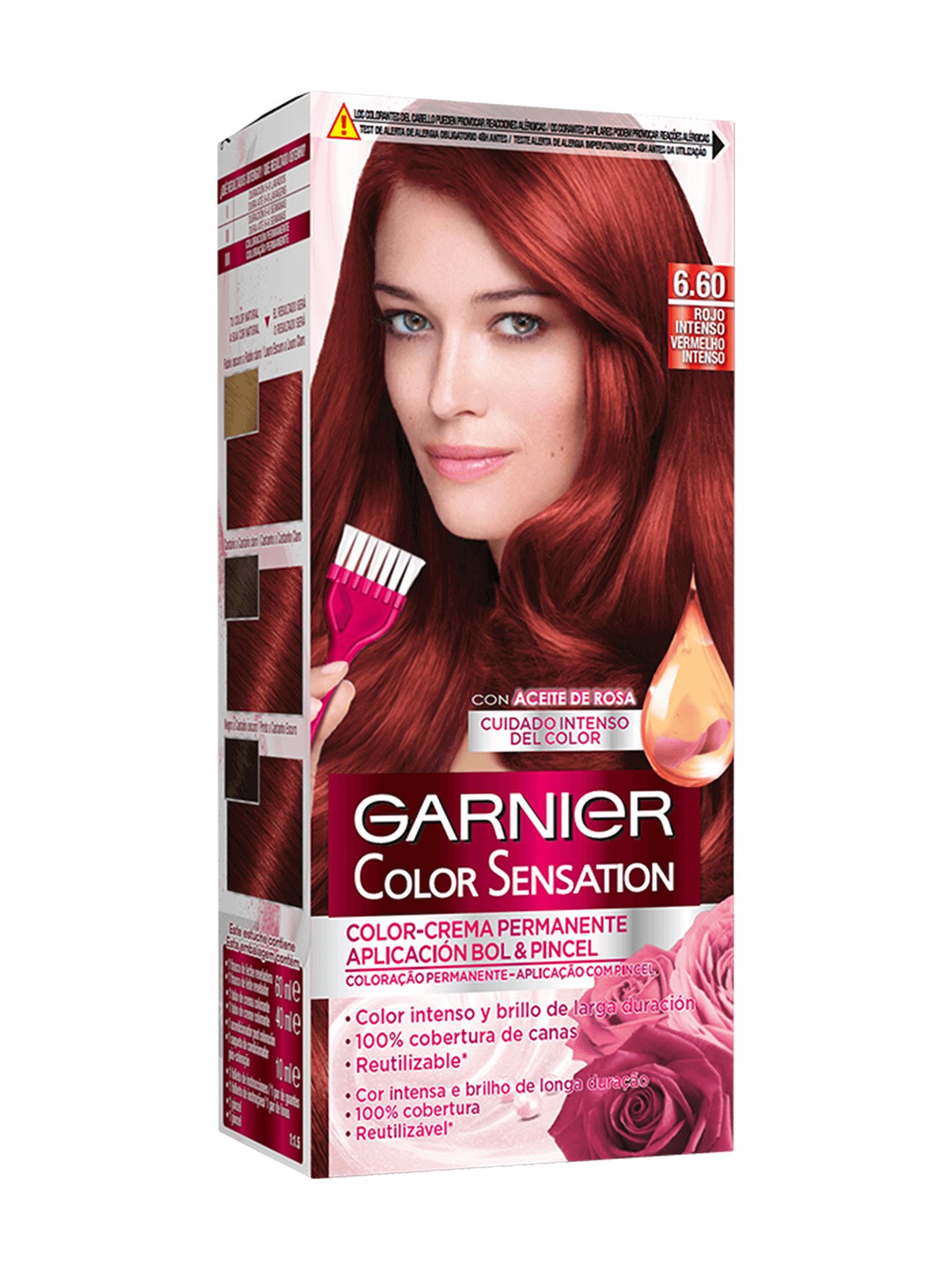 Tinte de pelo rojo intenso 6.60 Color Sensation Garnier
