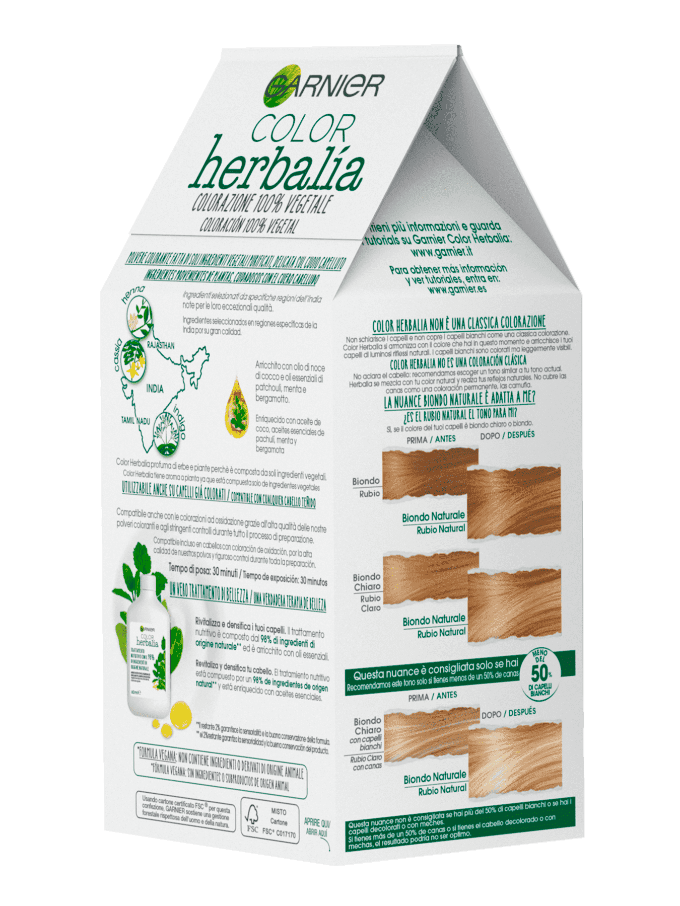 Tinte vegetal rubio natural Herbalia Garnier