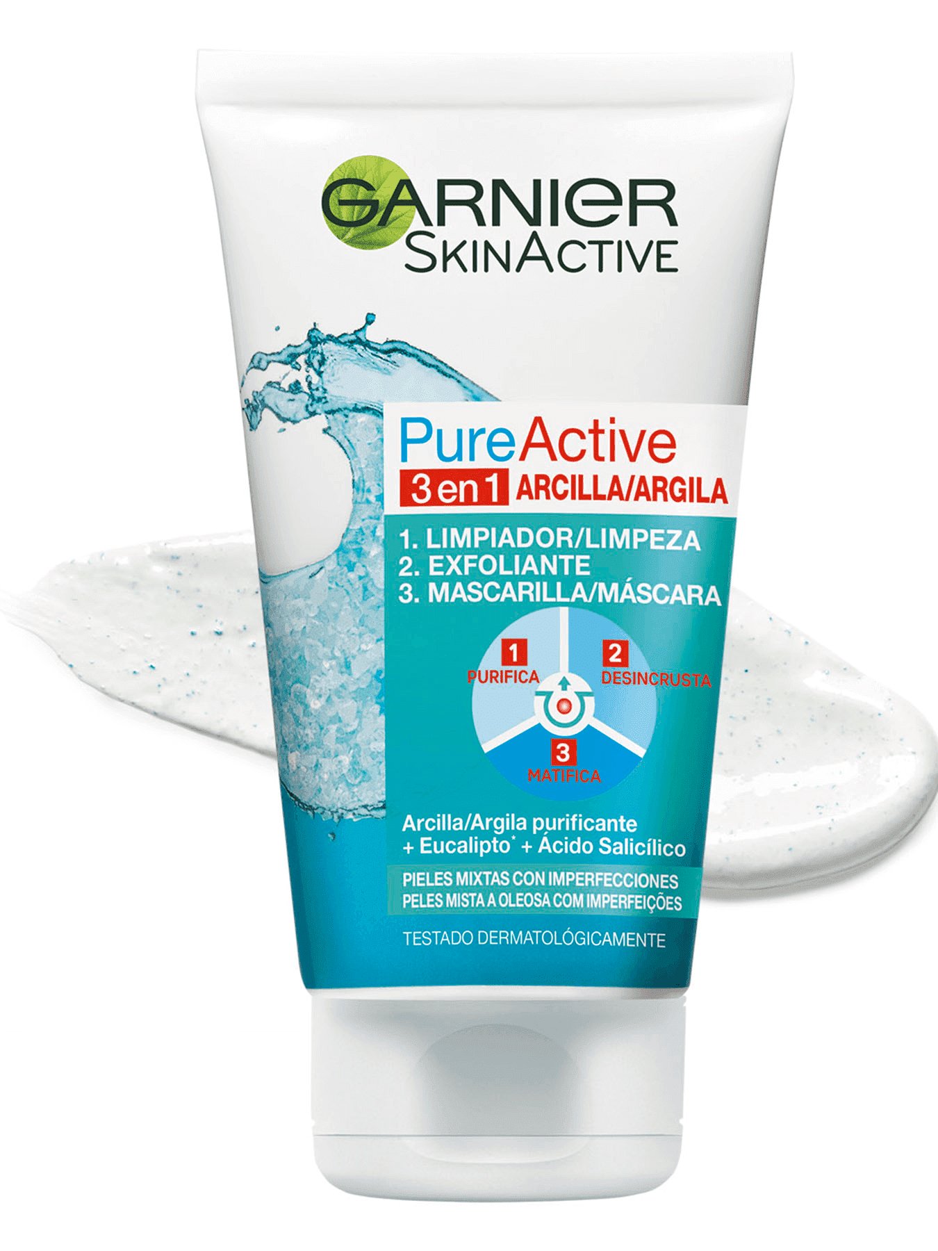 Gel limpiador integral 3 en 1 Pure Active Garnier