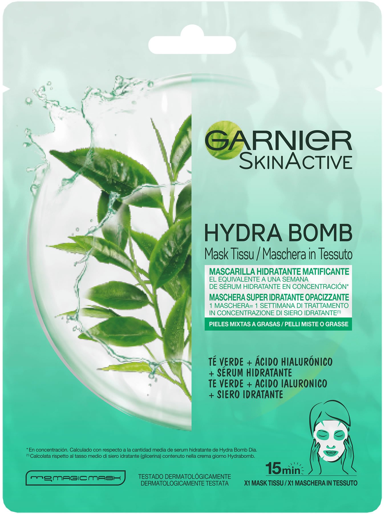 Penélope Conciencia Monografía Tissu Mask hidratante matificante Hydra Bomb | Garnier