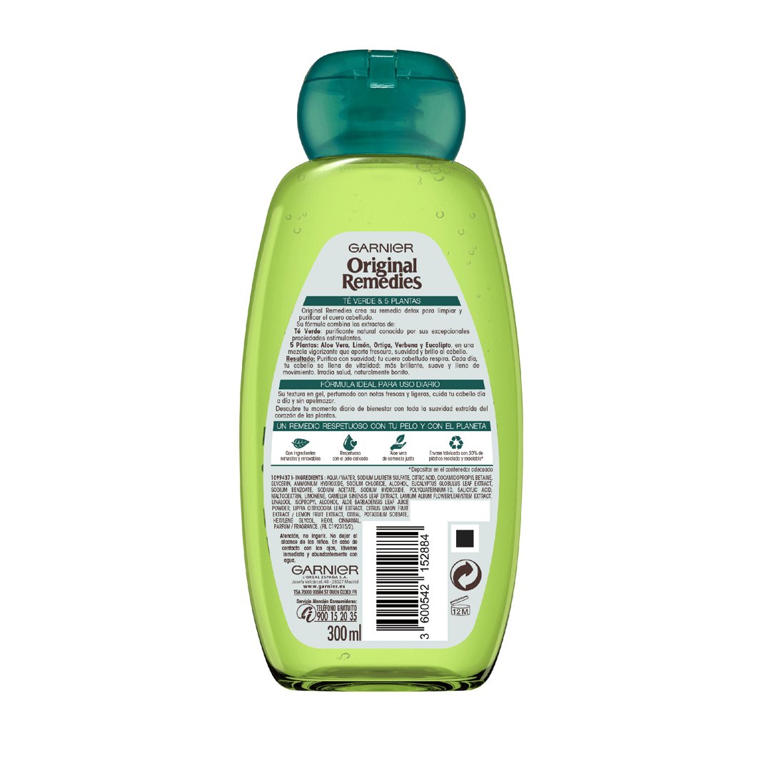 Garnier Original Remedies Té Verde & 5 Plantas champú para pelo normal